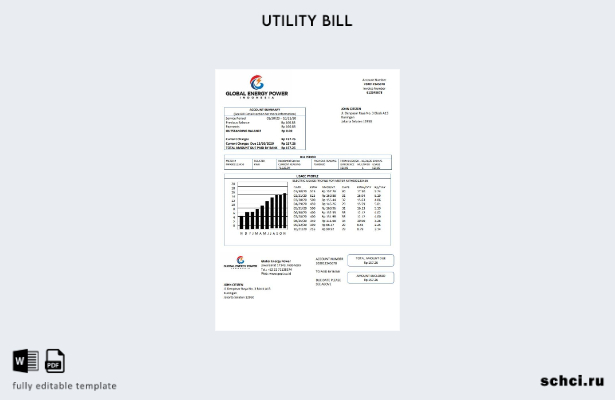 цифровая загрузка шаблона счета за коммунальные услуги Индонезия Global Energy P
